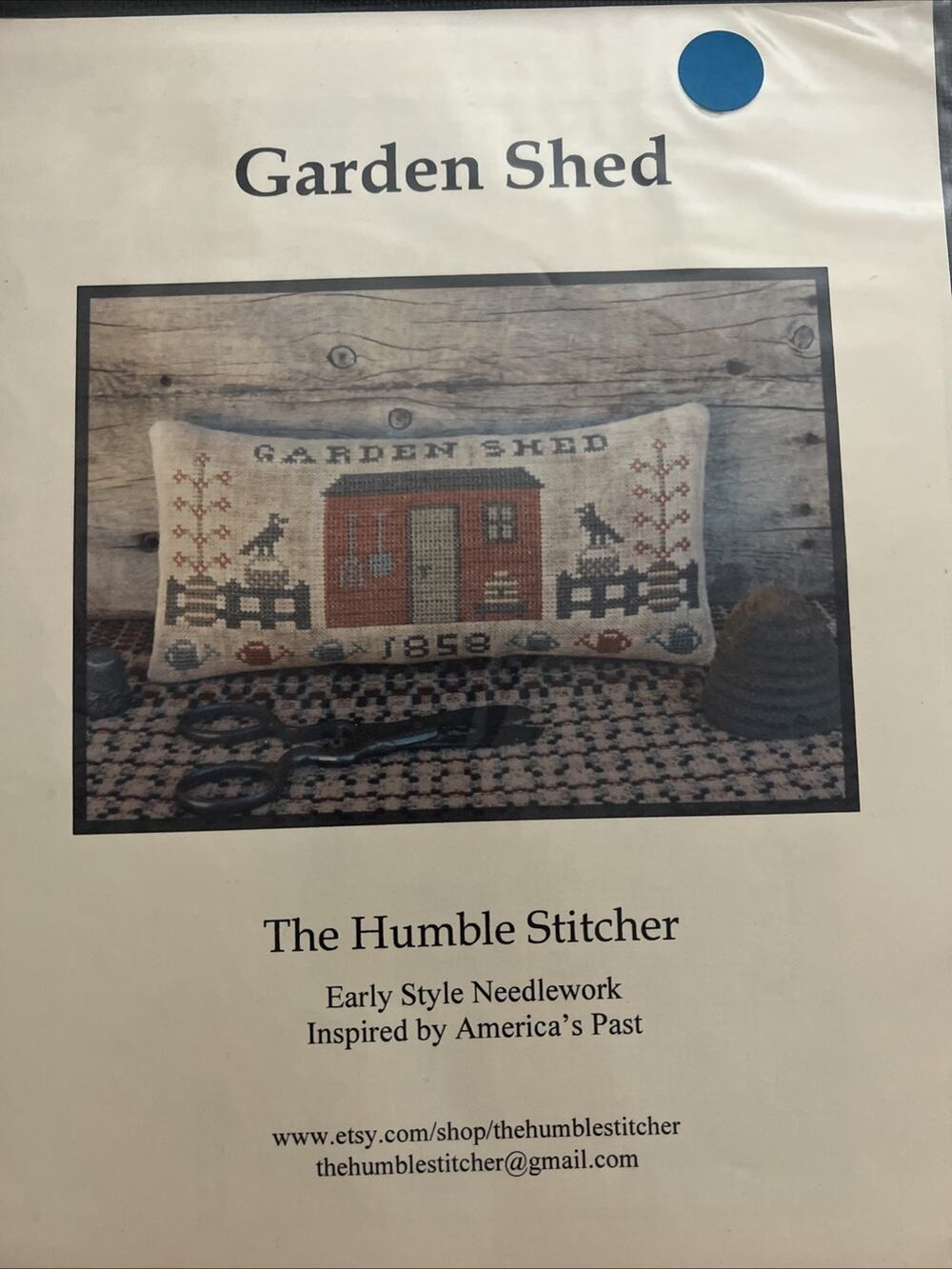 The Humble Stitcher Garden Shed Needlework Pillow Primitive Pattern